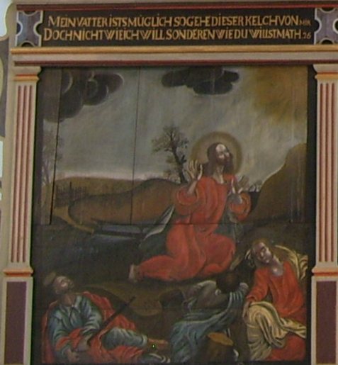 Altar-Bildtafel 2, Im Garten Gethsemane, untere Reihe links